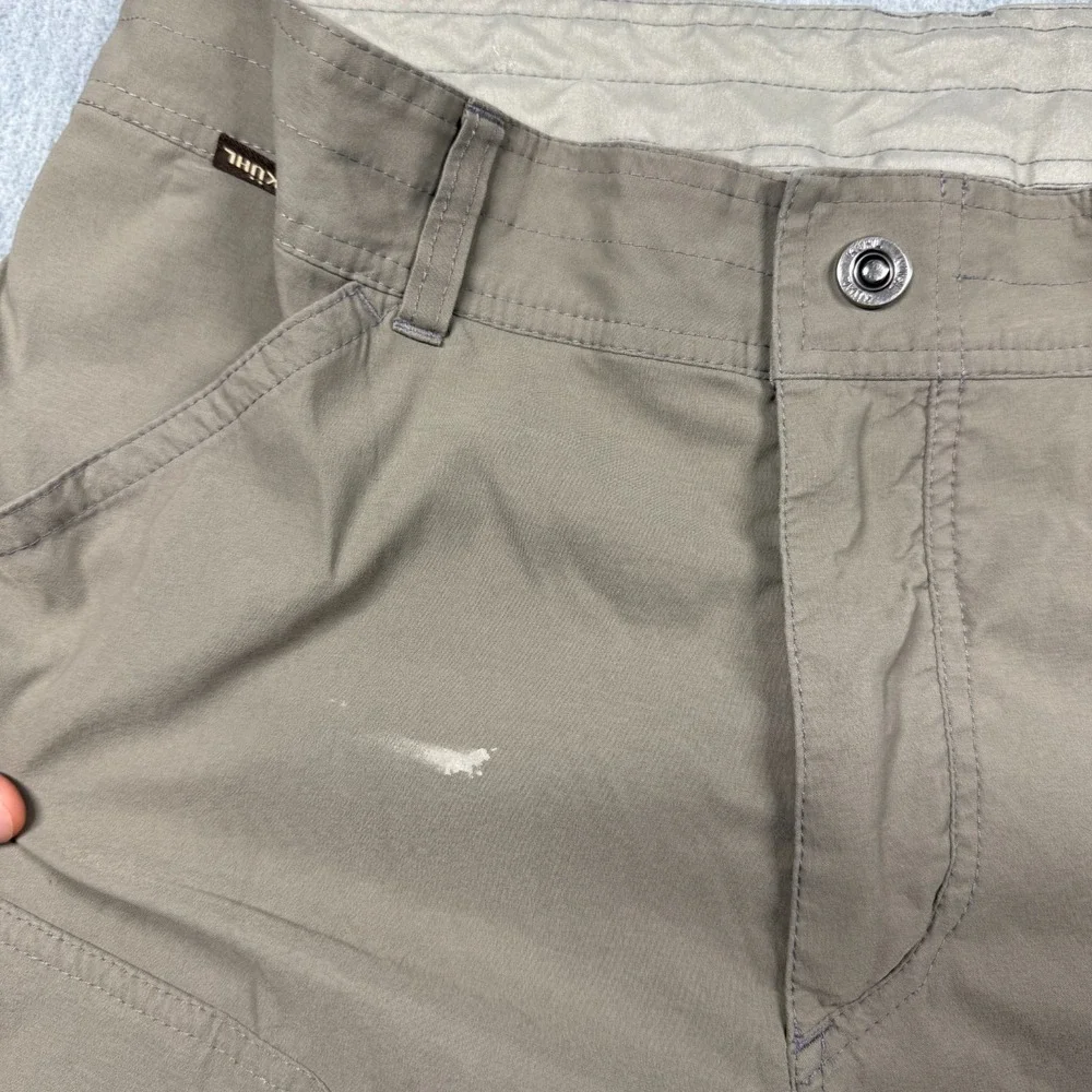 KUHL Renegade Cargo Shorts Mens 34 Tan Brown Stretch Lightweight Hiking Outdoor